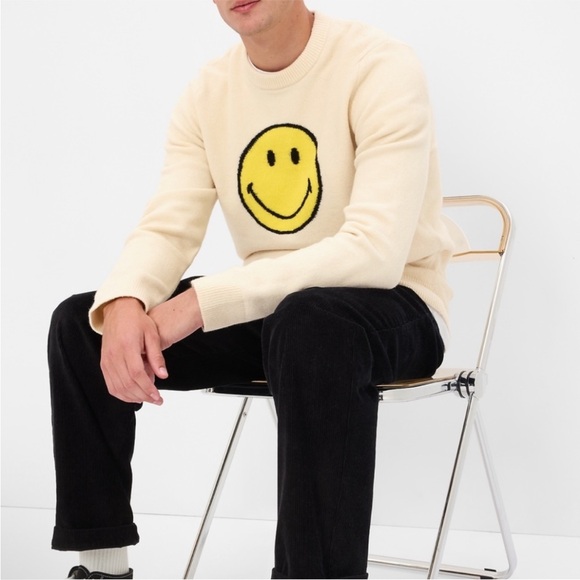 Gap Smiley Recycled Sweater Wool Blend Unisex  Size Medium - Picture 9 of 9